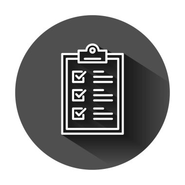 Düz stilde Pano işareti simgesi kontrol listesi. Belge listesi sevmek