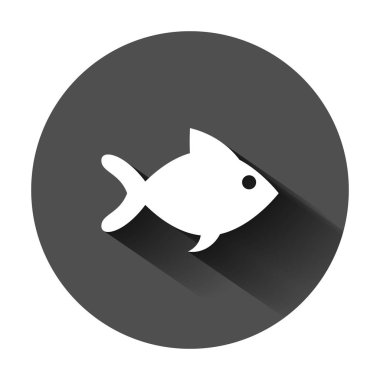 Balık işareti simgesi düz tarzda. Bl üzerinde Japon balığı vektör illüstrasyon