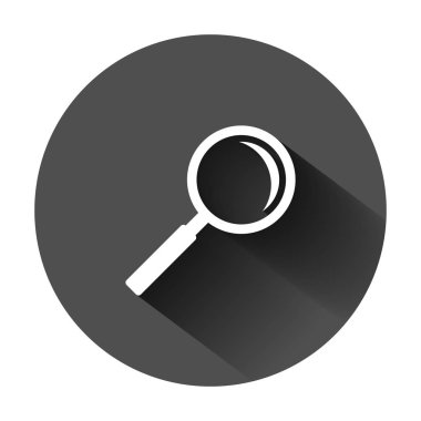 Düz tarzda Loupe işareti simgesi. Büyüteç vektör illüstrasyon üzerinde 