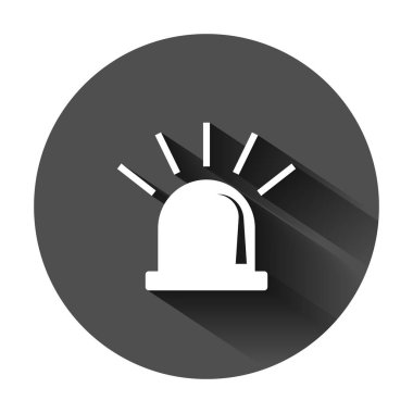 Düz tarzda acil siren simgesi. Polis alarm vektör illustra