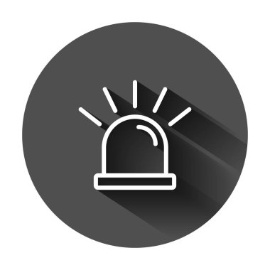 Düz tarzda acil siren simgesi. Polis alarm vektör illustra