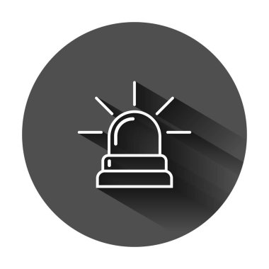 Düz tarzda acil siren simgesi. Polis alarm vektör illustra