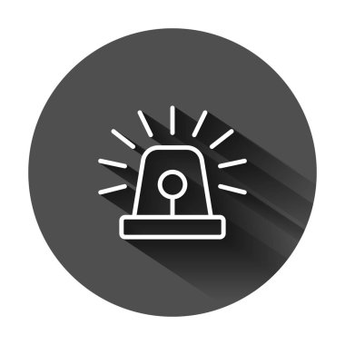 Düz tarzda acil siren simgesi. Polis alarm vektör illustra