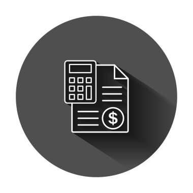 Düz tarzda para hesaplama simgesi. Bütçe bankacılık vektör illu