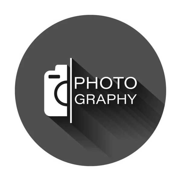 Εικονίδιο υπογραφή συσκευής κάμερας σε επίπεδη στυλ. Η φωτογραφία διανύση — Διανυσματικό Αρχείο