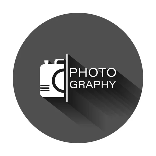 Dispositivo fotocamera segno icona in stile piatto. Fotografia vettoriale illust — Vettoriale Stock