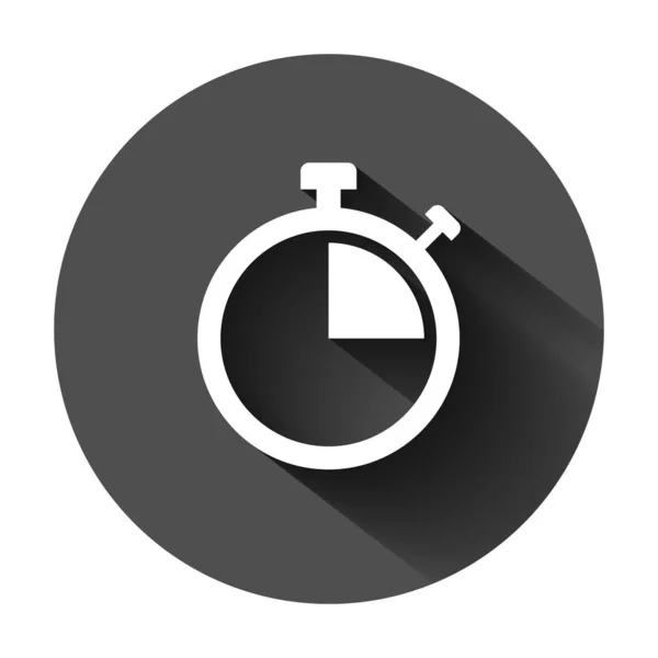 Signo de reloj icono en estilo plano. Gestión del tiempo vector illustrati — Vector de stock