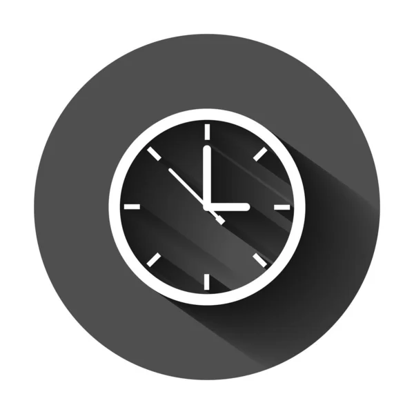 Signo de reloj icono en estilo plano. Gestión del tiempo vector illustrati — Vector de stock