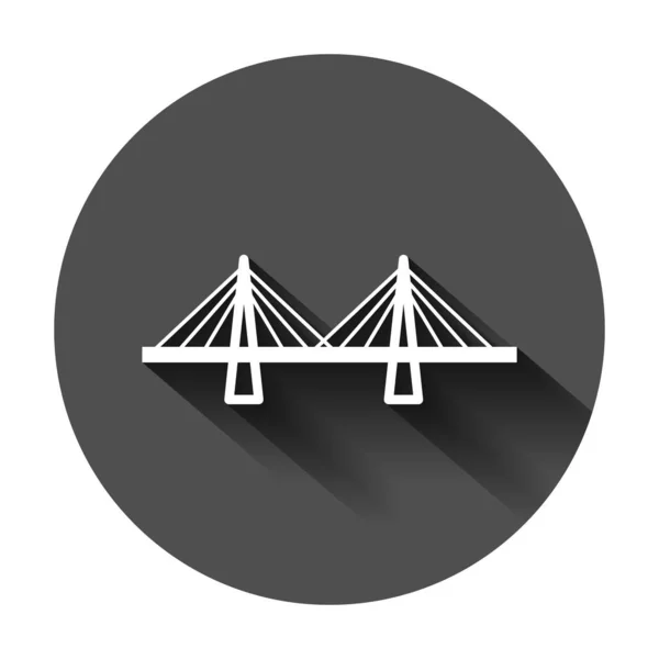 Brückenschild-Symbol im flachen Stil. Zugbrücke Vektor Abbildung o — Stockvektor