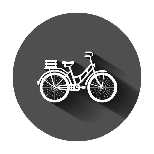 Signo de bicicleta icono en estilo plano. Bicicleta vector ilustración en bla — Vector de stock
