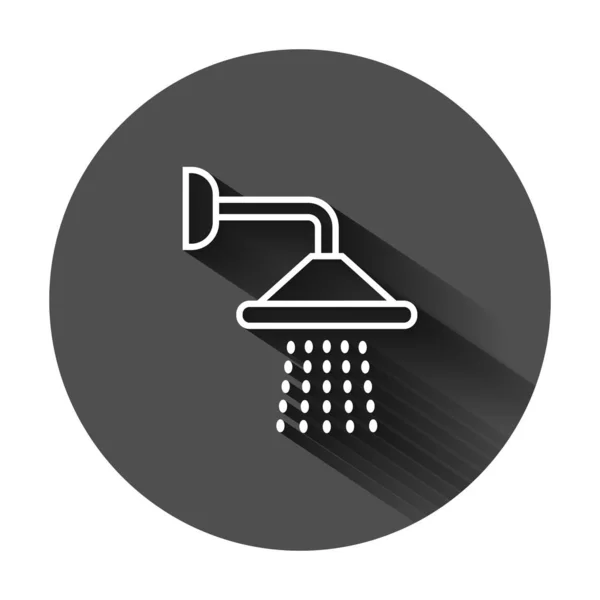 Duschzeichen-Symbol im flachen Stil. Badezimmer Wasser Gerät Vektor krank — Stockvektor