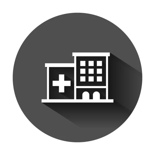 Sjukhus byggnad ikon i platt stil. Infirmary vektor illustratör — Stock vektor