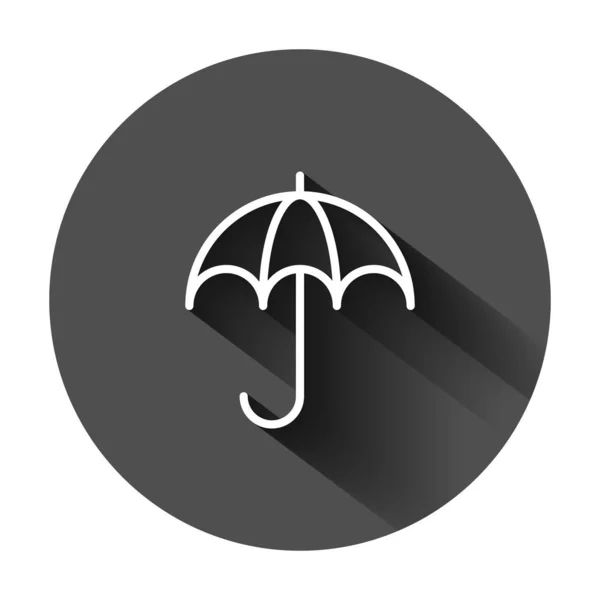 Paraplu icoon in platte stijl. Parasol vector illustratie op BLAC — Stockvector