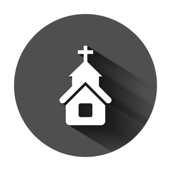 Icono de la iglesia en estilo plano. Capilla vector ilustración en negro r — Archivo Imágenes Vectoriales