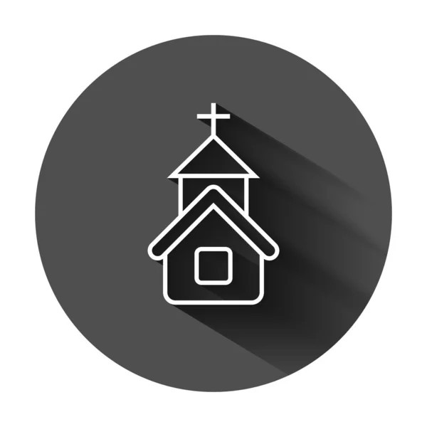 Το εικονίδιο της εκκλησίας σε επίπεδη στυλ. Εικονοκλήσιο διανυσματική απεικόνιση στο μαύρο r — Διανυσματικό Αρχείο