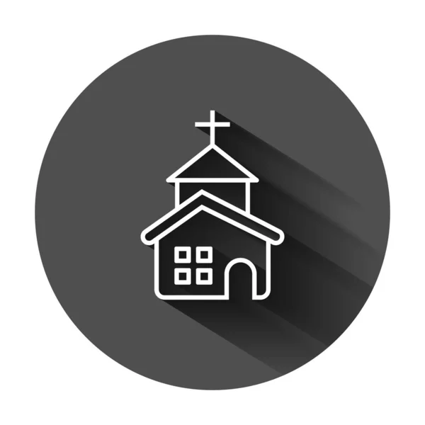 Icono de la iglesia en estilo plano. Capilla vector ilustración en negro r — Vector de stock