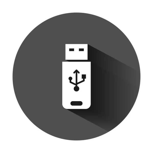 Icono de la unidad USB en estilo plano. Flash ilustración de vectores de disco en — Archivo Imágenes Vectoriales