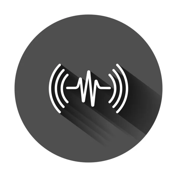 Icono de onda de sonido en estilo plano. Latido del corazón vector ilustración en — Vector de stock