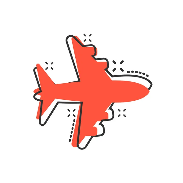 Komik tarzda uçak işareti vektör simgesi. Havaalanı uçak karikatür — Stok Vektör