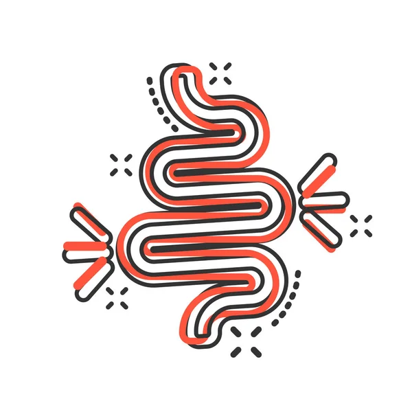 Icono de estreñimiento intestinal en estilo cómico. Colitis vector de dibujos animados enfermo — Vector de stock