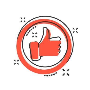 Çizgi roman tarzında do's işareti simgesi. Vektör karikatür illüstrasyon gibi.