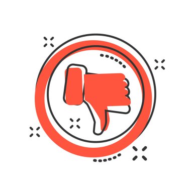 Komik tarzda simge işareti yapmayın. Vektör karikatür illüstratör aksine