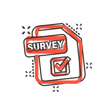 Çizgi roman tarzı belge işareti simgesi kontrol. Anket vektör Carto