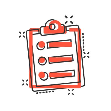 Çizgi roman tarzı belge işareti simgesi kontrol. Anket vektör Carto