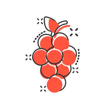 Üzüm meyveler çizgi tarzı işareti simgesi. Grapevine vektör karikatür 