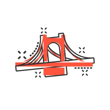 Komik tarzda köprü işareti simgesi. Drawbridge vektör karikatür illus