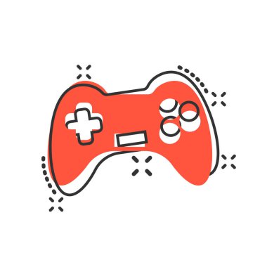 Komik tarzda joystick işareti simgesi. Gamepad vektör karikatür illust