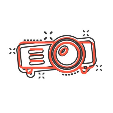 Komik tarzda video projektör işareti simgesi. Sinema sunum de