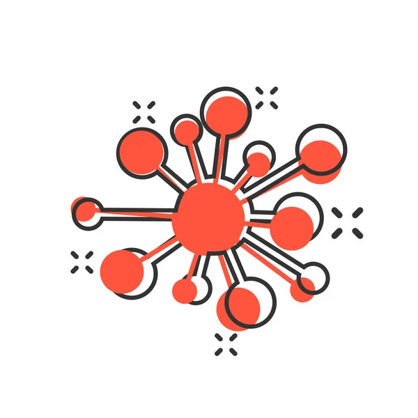 Hub icône de connexion réseau signe dans un style comique. Molécule d'ADN ve — Image vectorielle
