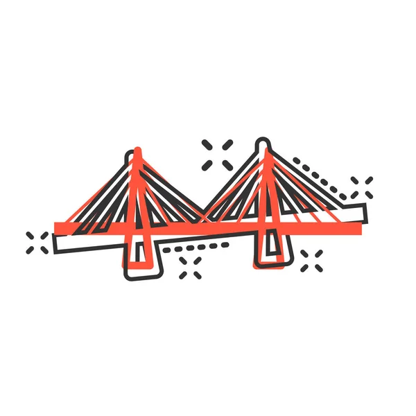 Icono de signo de puente en estilo cómico. Drawbridge vector de dibujos animados illus — Archivo Imágenes Vectoriales