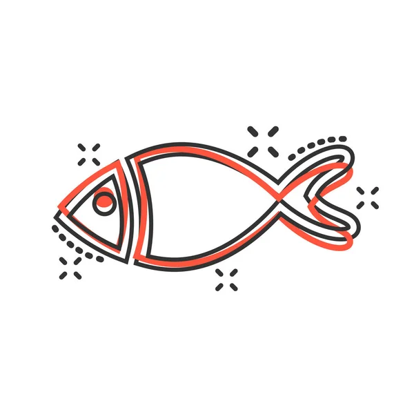 Знак рыбного знака в комическом стиле. Векторный иллюстратор золотых рыбок — стоковый вектор