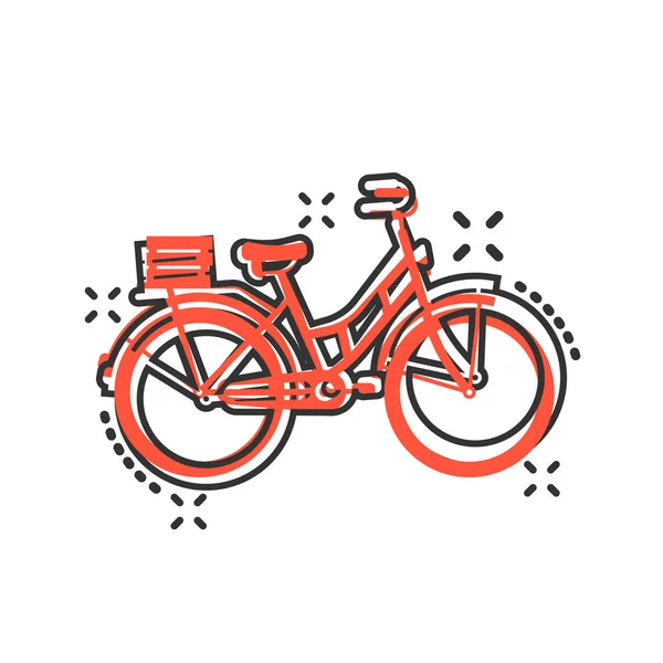Signo de bicicleta icono en estilo cómico. Bicicleta vector de dibujos animados illustrati — Vector de stock