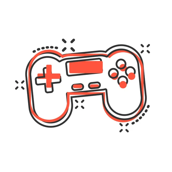 Ikon för joystickskylt i komisk stil. Gamepad vektor tecknad illust — Stock vektor