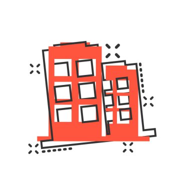 Çizgi roman stilinde ofis oluşturma işareti simgesi. Daire vektör carto