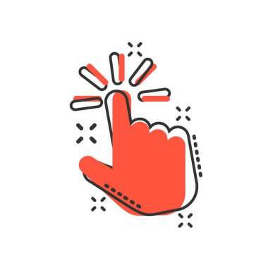 Komik stilde fare simgesini tıklatın. Pointer vektör karikatür illustra