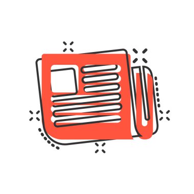 Komik tarzı dergi sayfa simgesi. Haber vektör karikatür illüstrasyon