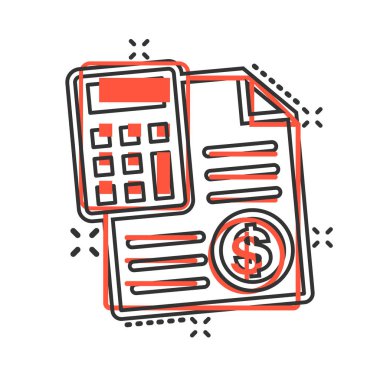 Komik tarzda para hesaplama simgesi. Bütçe bankacılık vektör araba