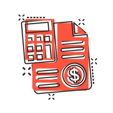 Komik tarzda para hesaplama simgesi. Bütçe bankacılık vektör araba