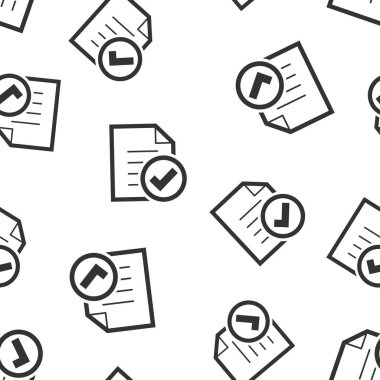 Uyumluluk belge simgesi sorunsuz desen arka plan. Onaylı p