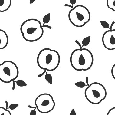 Kayısı meyve simgesi dikişsiz desen arka plan. Şeftali tatlısı ve