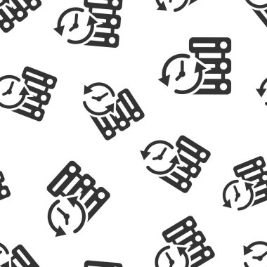 Veri merkezi simgesi sorunsuz desen arka plan. Saat vektör illus