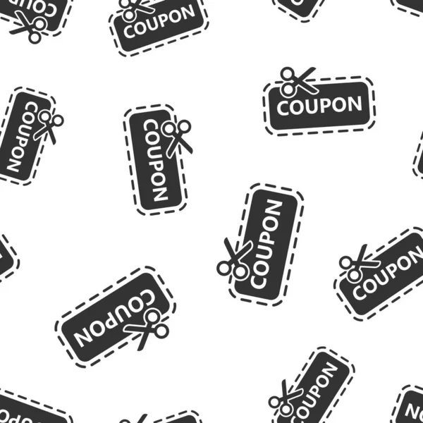 Discount coupon icône sans couture motif arrière-plan. Ciseaux avec — Image vectorielle