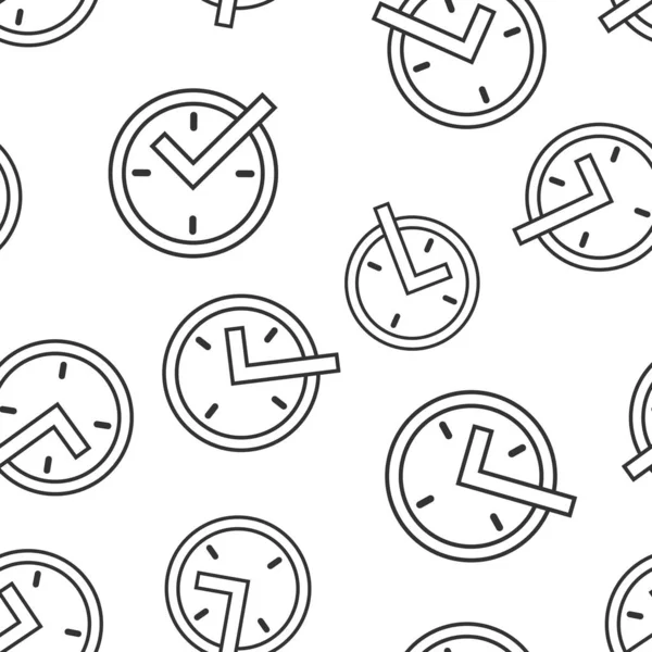 Real time icon seamless pattern background. Clock vector illustr — Stock Vector