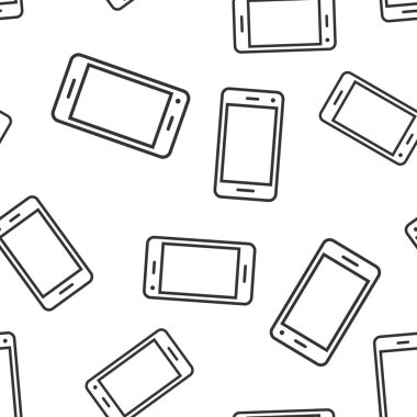 Telefon aygıtı işareti simgesi sorunsuz desen arka plan. Akıllı telefon v