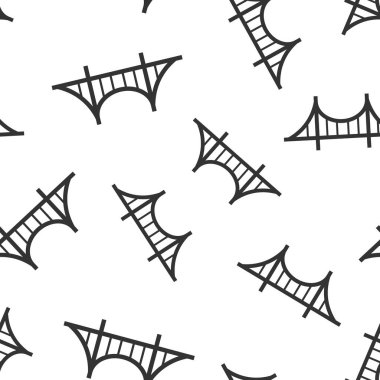 Köprü işareti simgesi sorunsuz desen arka plan. Asma köprü vektörü 