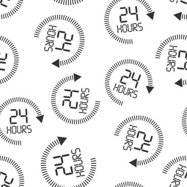 24 saat işaret simgesi sorunsuz desen arka plan. Yirmi fou